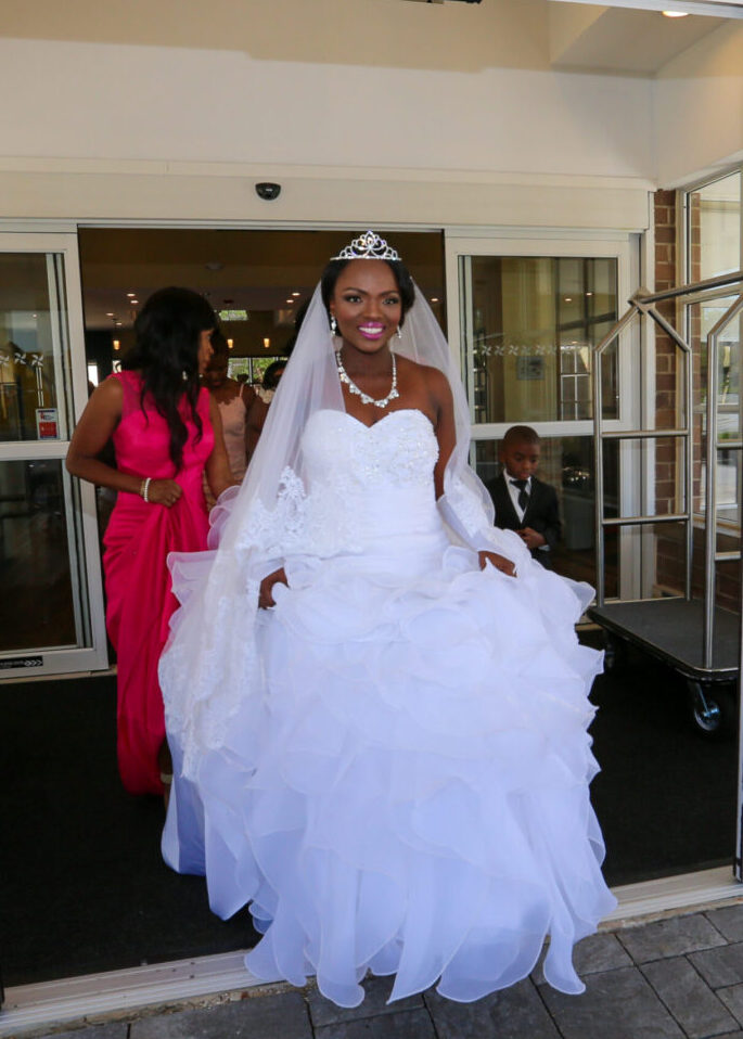 bride wearing a tiara