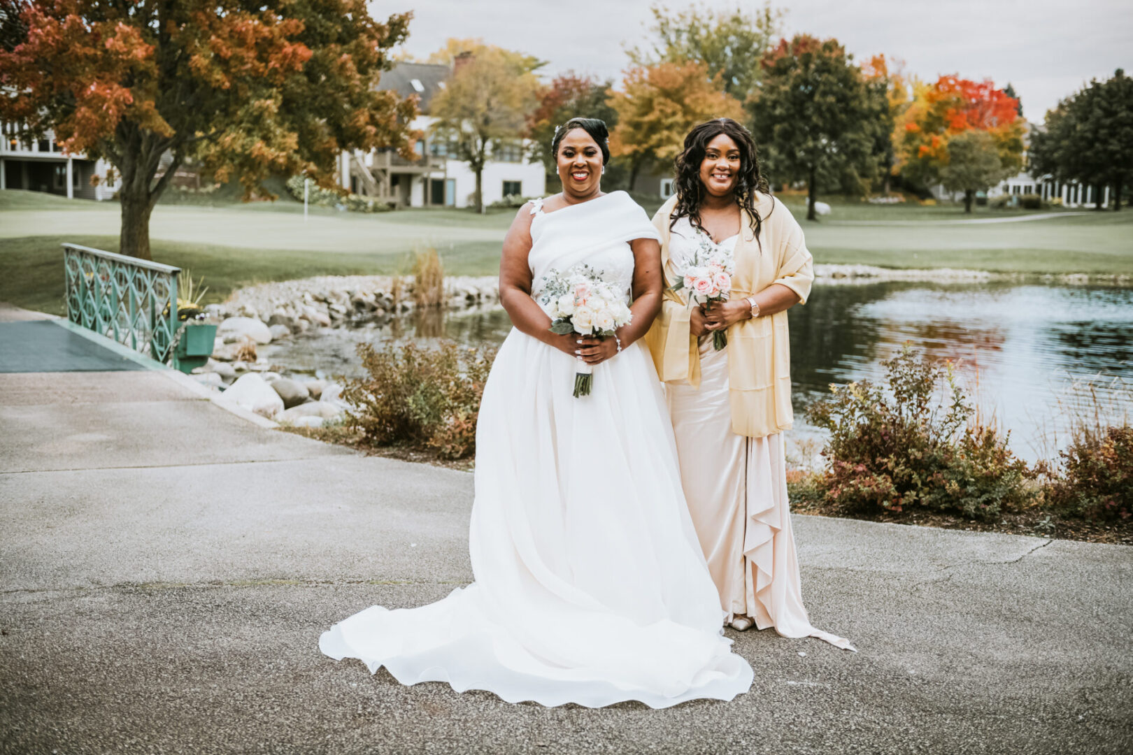 Bride with matron of honor