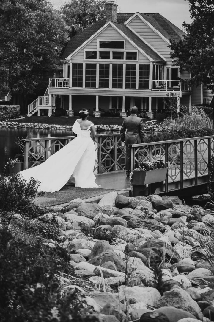 bride and groom first look photo at boulder ridge wedding venue